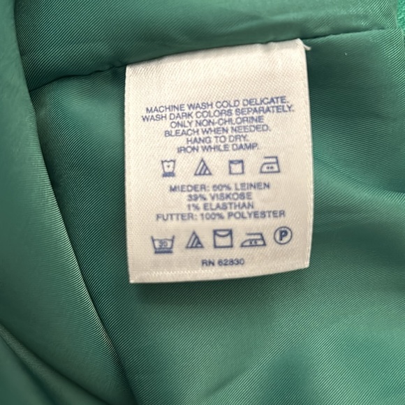 EUC LAN’SEND KELLY GREEN LINEN SHEATH DRESS SIZE 2 - Picture 11 of 11